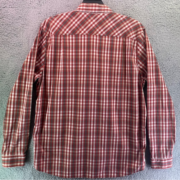 Toad & Co Shirt Mens XL Plaid Red Gray Long Sleeve Button Down Lightweight - Picture 5 of 11